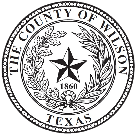wilson county official seal, features the star of texas and olive branch